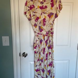 Adorably Quirky 1940s Vintage Dress with Continents and Rocket Ships